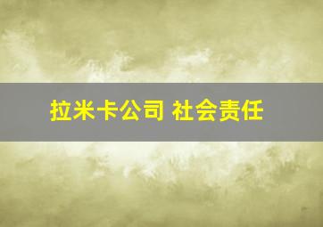 拉米卡公司 社会责任